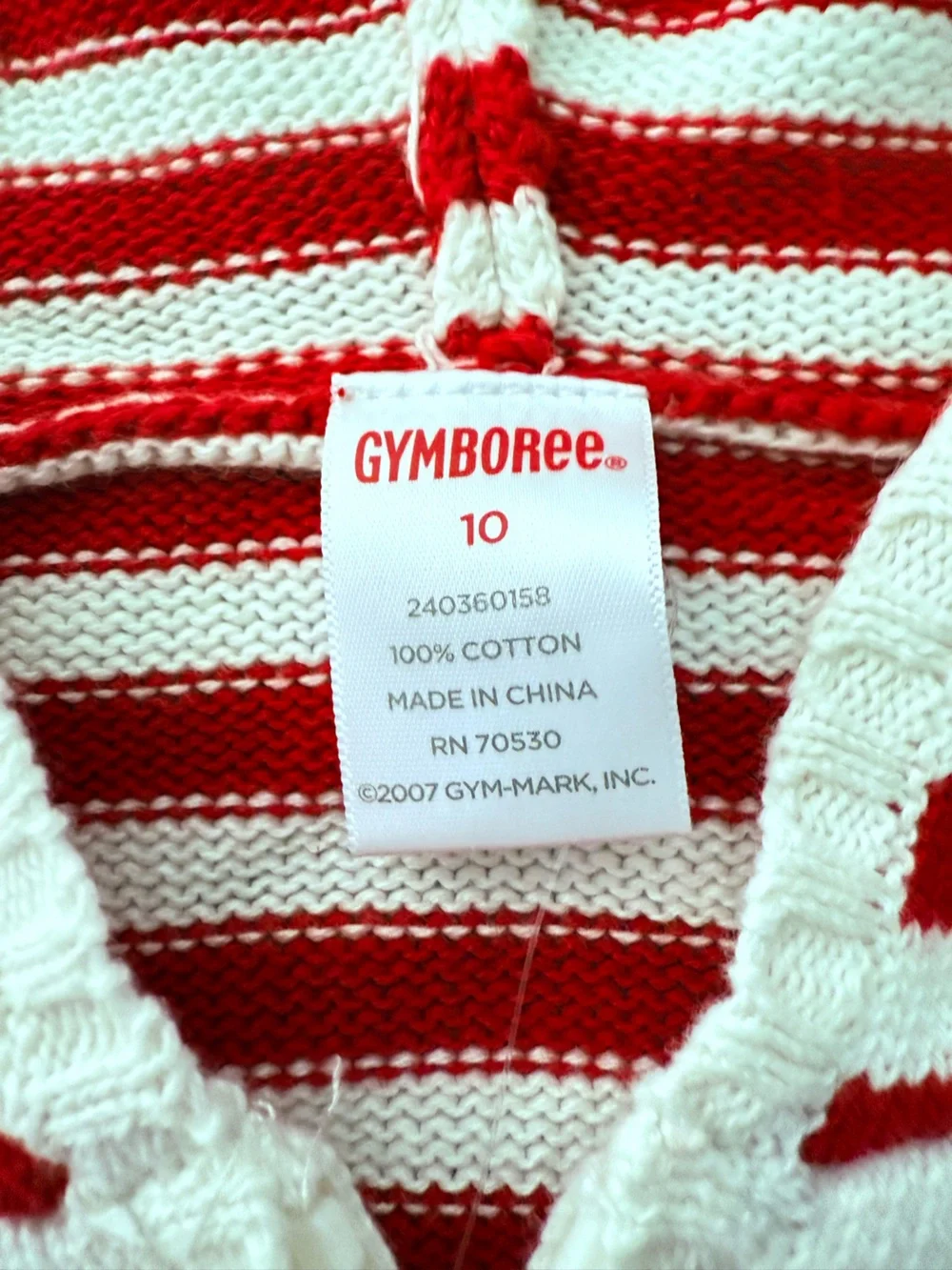 Gymboree girls size 10 white and red tulip zip up sweater